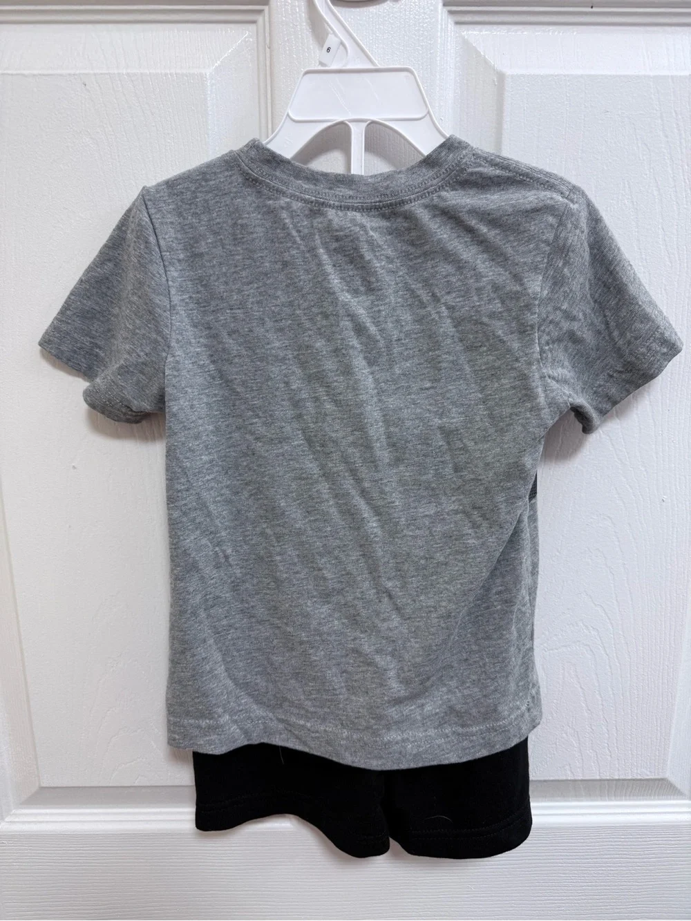 Nike Heather Gray and Black Graphic Logo Short Set, Size 4